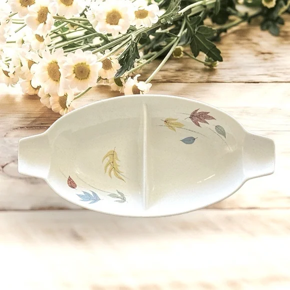 Vintage Franciscan Autumn Leaves 2-Compartment Serving Dish